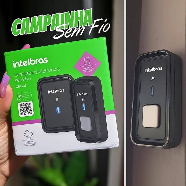 Campainha Sem Fio Intelbras Cib 101 Preta Preto 127/220v