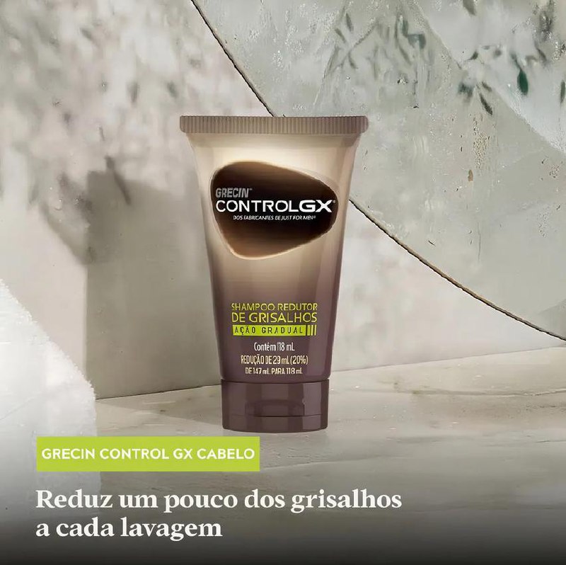 Kit Shampoo Para Cabelo E Shampoo Para Barba De Grisalhos Grecin Control Gx 118ml