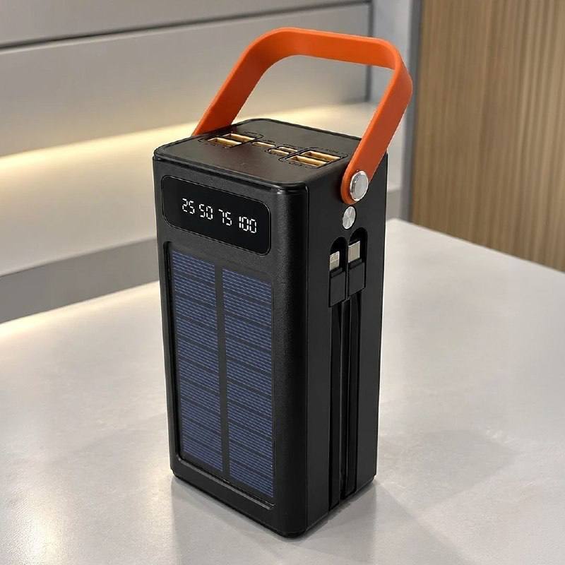 Carregador Portátil Power Bank Solar Turbo 50.000mah Rápido Branco