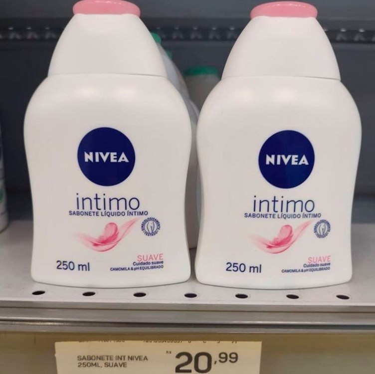 NIVEA Sabonete Líquido Íntimo Suave 250ml, Limpeza Delicada, Mantém pH Natural, Extrato de...