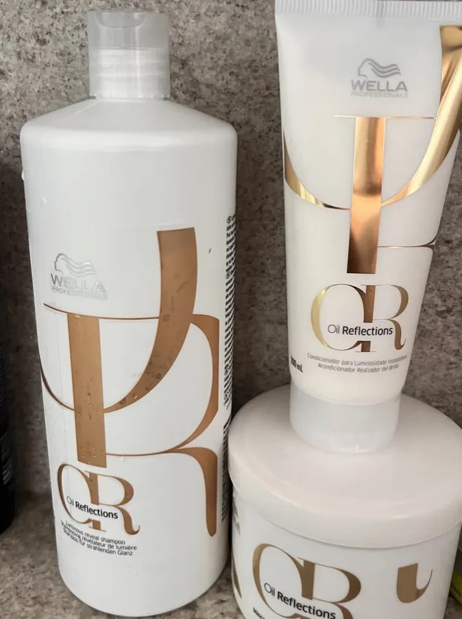 Kit Wella Professionals Oil Reflections Shampoo 1000ml + Condicionador 200ml + Máscara 500...