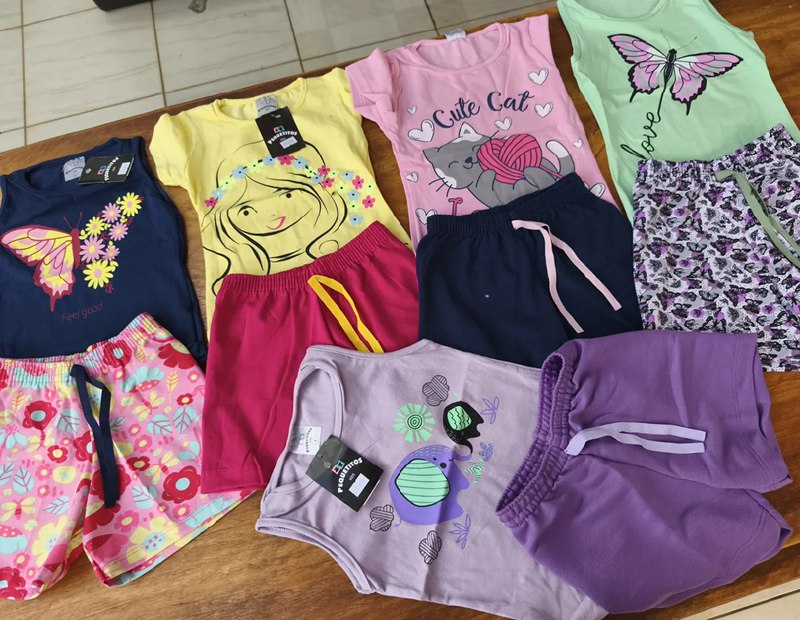 Kit 10 Peças Roupa Infantil Conjunto Verão  Menina - Tam. 1 a 8 anos