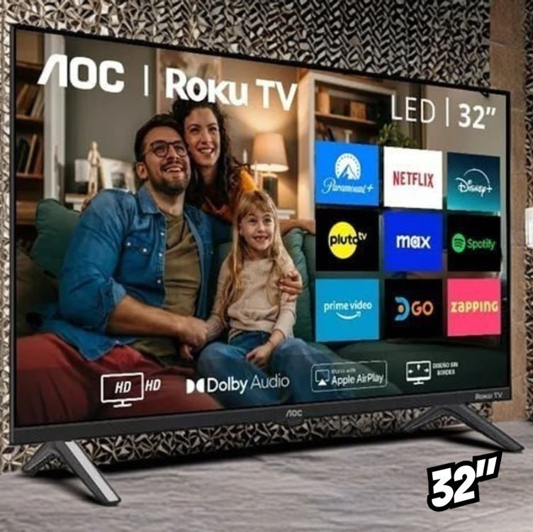Smart TV LCD LED 32" AOC 32S5155/78G - Wi-Fi, HD, Quad Core, Dolby Áudio, 60 Hz
