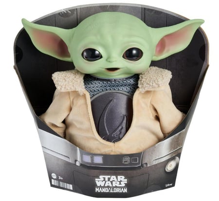 Pelúcia Grogu Star Wars com Armadura Beskar 21cm Mattel