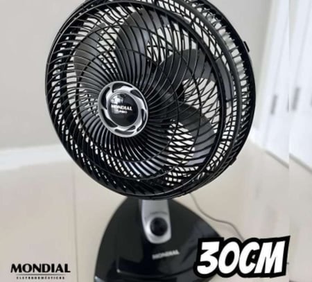 Ventilador de mesa Mondial 220V, 30cm, 6 pás, Turbo - VT-30-NB