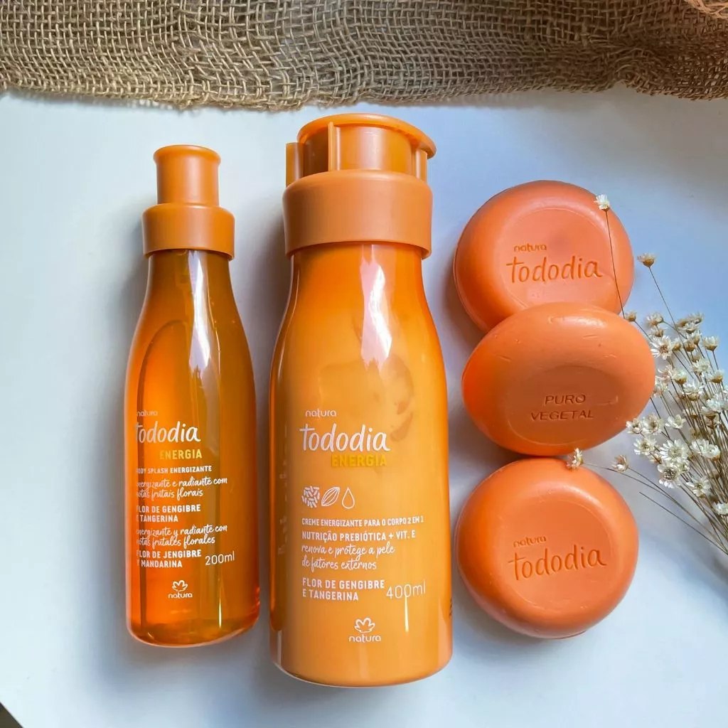 Kit Tododia Energia Flor de Gengibre e Tangerina com Sabonete, Hidratante e Body Splash (3 produtos)