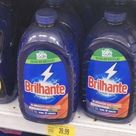Sabão Líquido Lava Roupas Brilhante Limpeza Total 3L