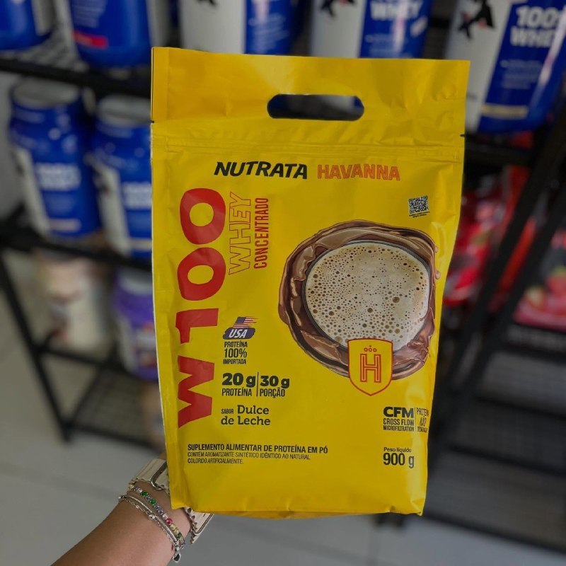W100 Whey Concentrado Pouch 900g Ducle De Leche Havanna Nutrata