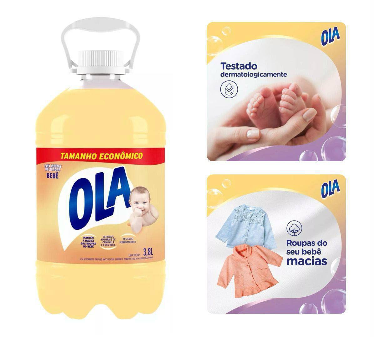 Sabão Líquido Ola Bebê para Roupas Finas e Delicadas 3,8l
