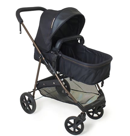 Carrinho de Bebê Passeio Berço Moisés Napoli Cor Preto Galzerano