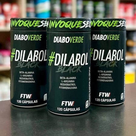 Dilabol Black Vasodilatador Pote 120 Cáps Ftw - Diabo Verde