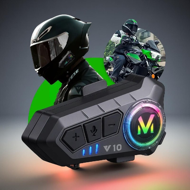 Fone De Ouvido Para Capacete Bluetooth Headset Rgb Sem Fio Kateluo