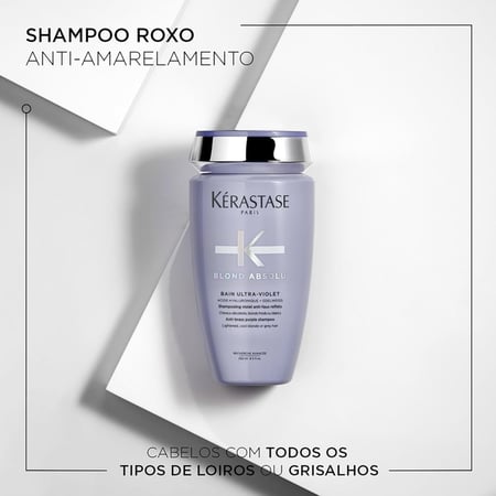 Kérastase Shampoo Blond Absolu Bain Ultra-Violet, Cabelos loiros, descoloridos, Hidratação...