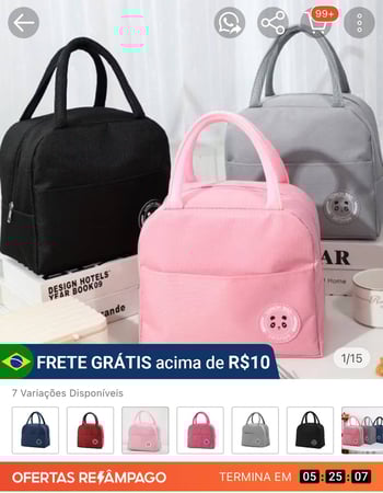 kit2 Bolsa Térmica Portátil Lancheira Térmica Marmita Viagem