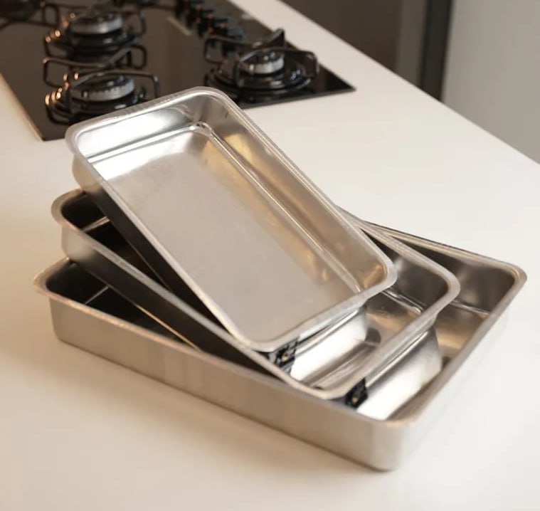 Jogo 3 Forma Assadeira Bolo Torta Retangular 1-2-3 E68