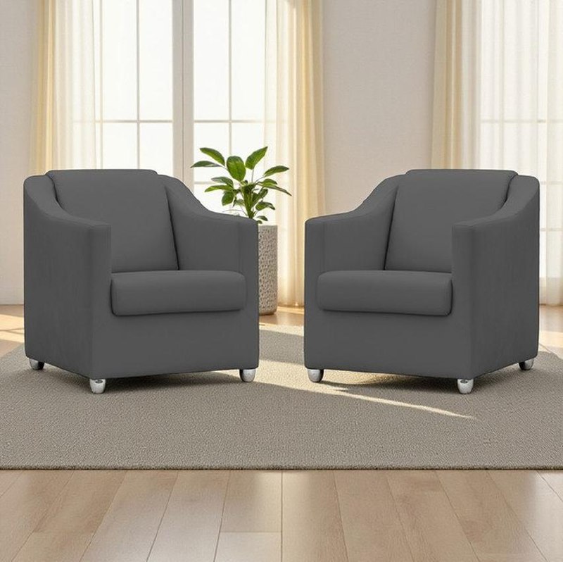 Kit 2 Poltronas Decorativas Para Sala De Espera Escritório