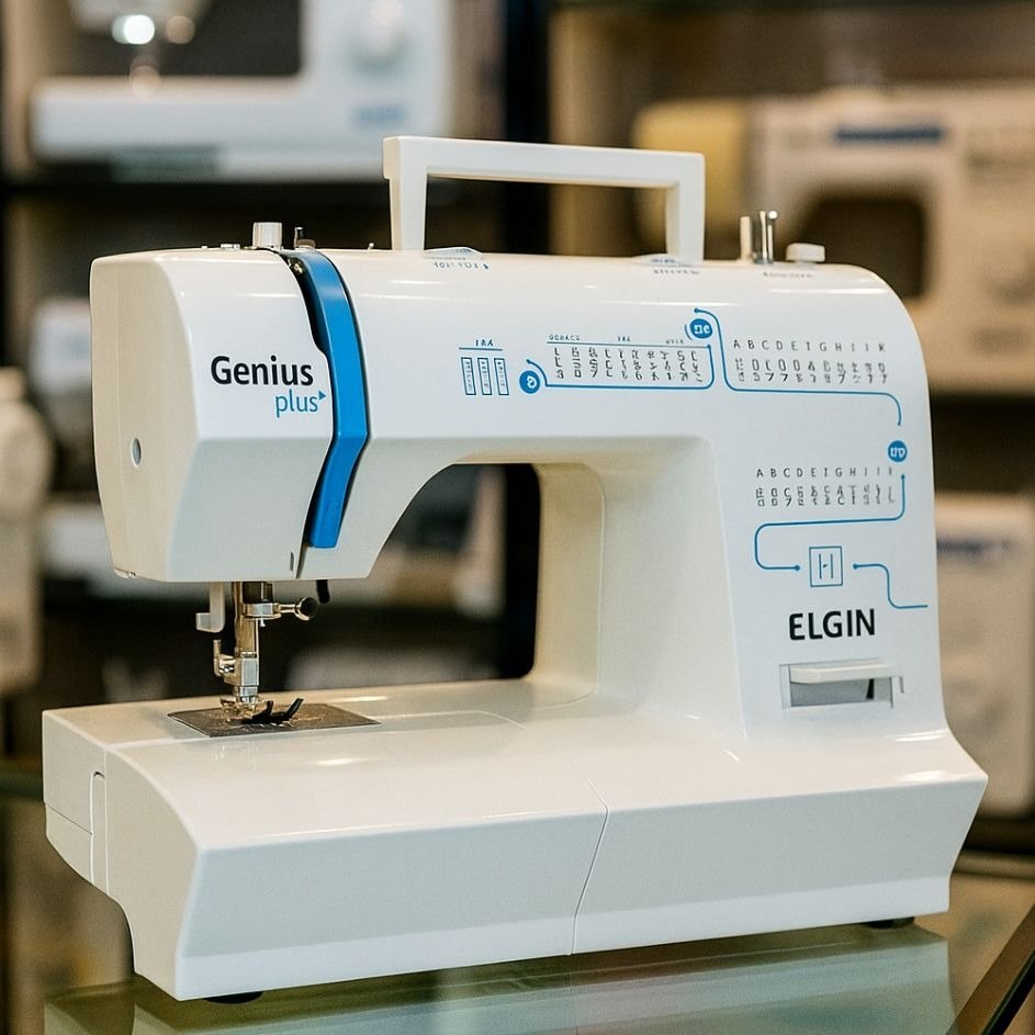 Máquina De Costura Genius Plus Jx-4035 Elgin Cor Branco