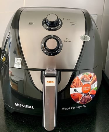 Fritadeira Sem Óleo Air Fryer 8L, Mondial, Preto/Inox, 1900W, 110V - AFN-80-BI