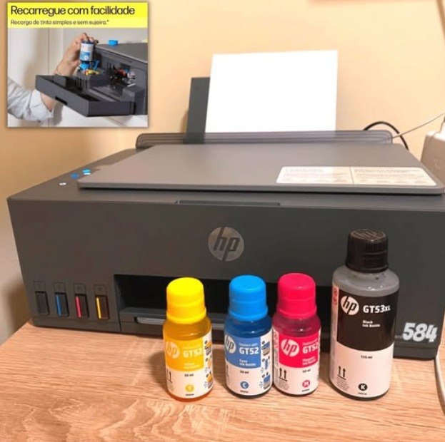 Impressora Multifuncional Hp Smart Tank 584 - Preta Preto 127/220v