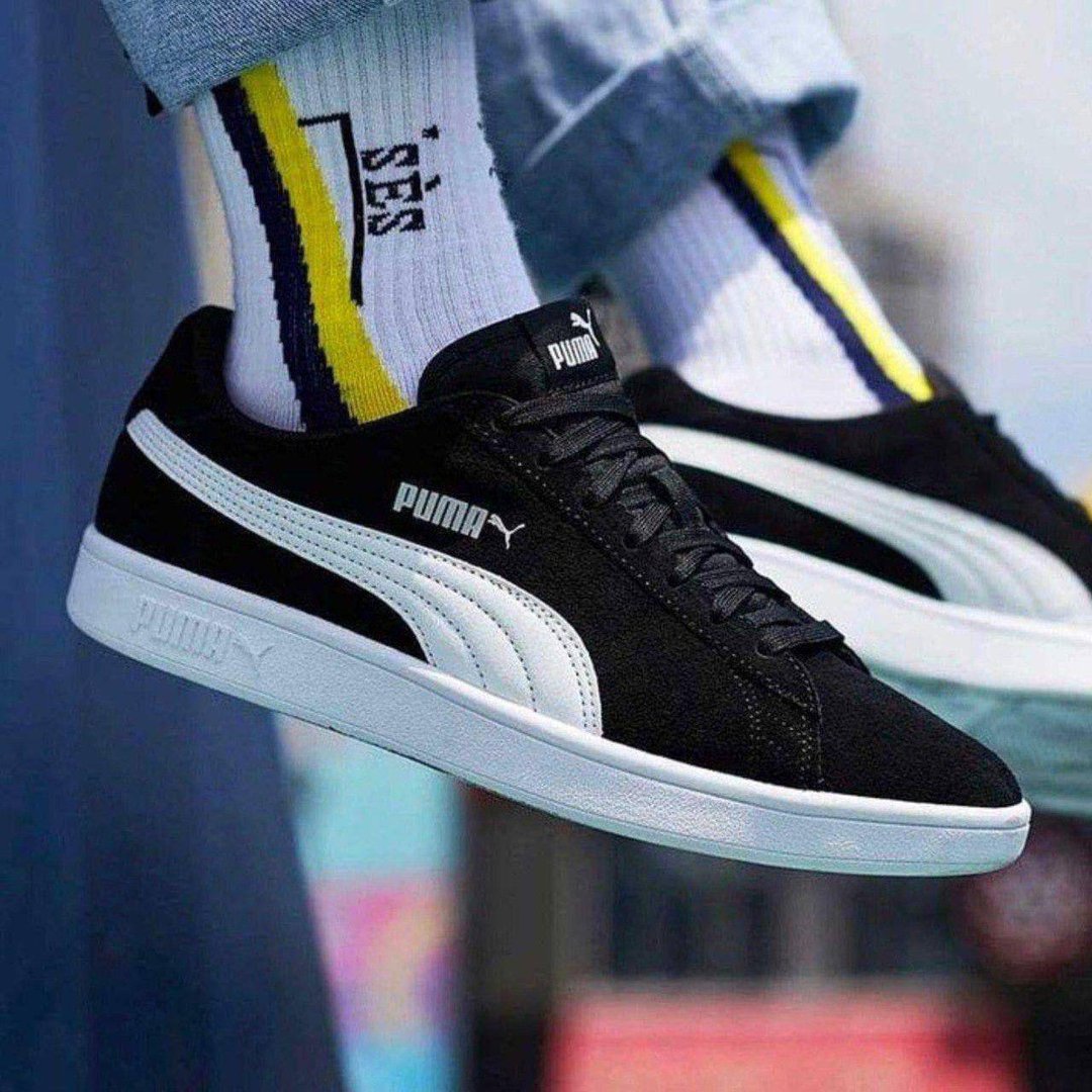 Tênis Puma Smash V2 Bdp Preto E Branco