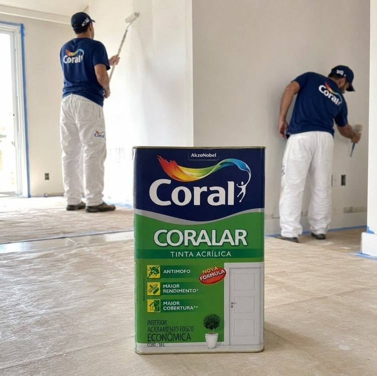 Latex acrílica tinta coral anti mofo branco 18l coralar branco fosco