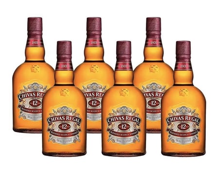 Whisky Escocês Chivas Regal 12 anos 1litro caixa com 6 unidades