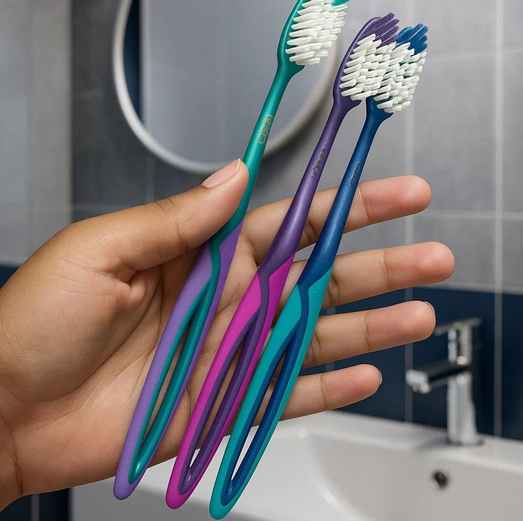 Kess Combo Econômico Com 3 Escovas Dentais Multicor