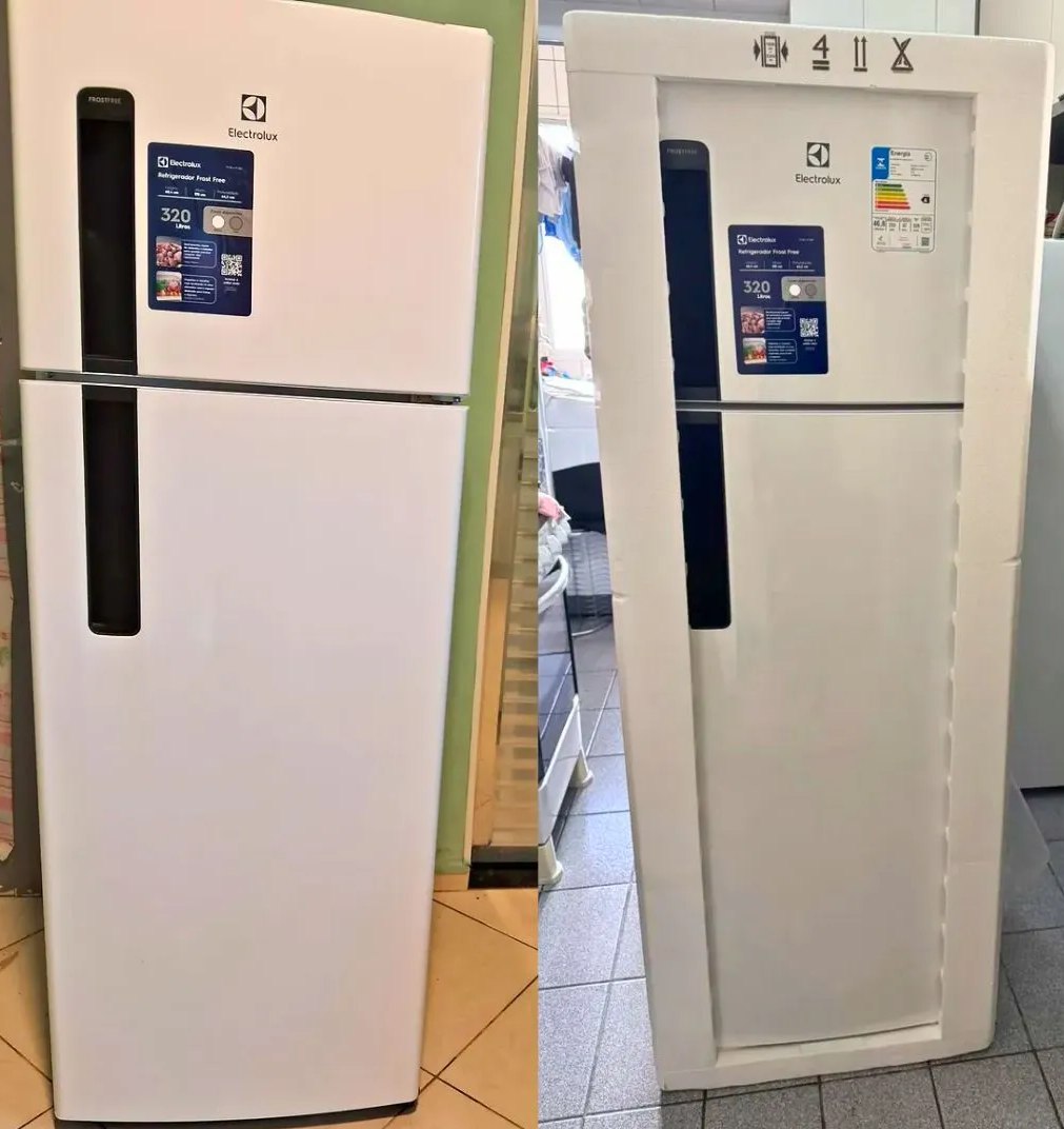 🤓Electrolux Geladeira Electrolux Frost Free 320L Duplex Branca (TF38) 220V