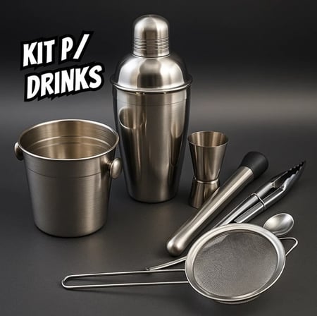 Coqueteleira Bar Man Profissional Inox Drink Caipirinha Bar Cor Prateado