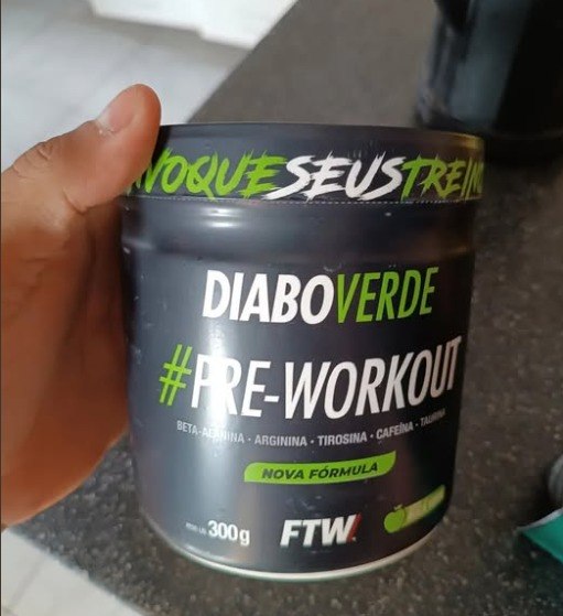 Suplemento Em Pó Pre Treino Pre Workout 300g Sabor Maça Verde Ftw - Diabo Verde