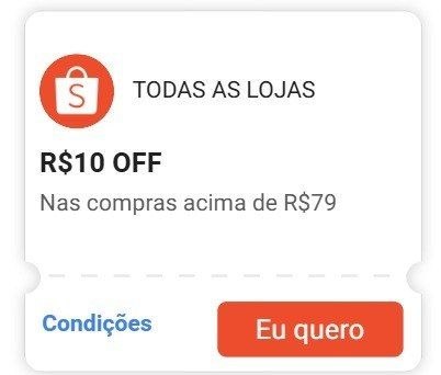 Cupom R$ 10 a partir de R$ 79 - Shopee