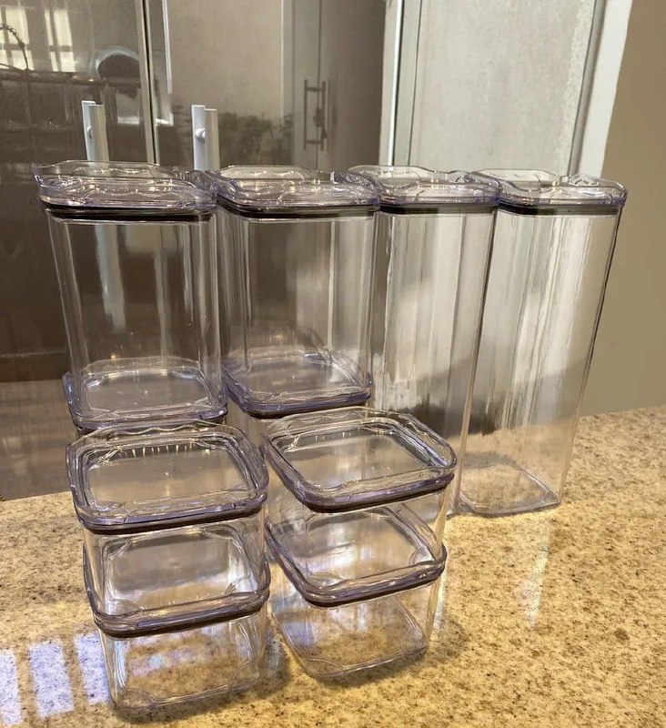 Kit 10 Organizadores Pote Hermético Empilhável Em Acrílico