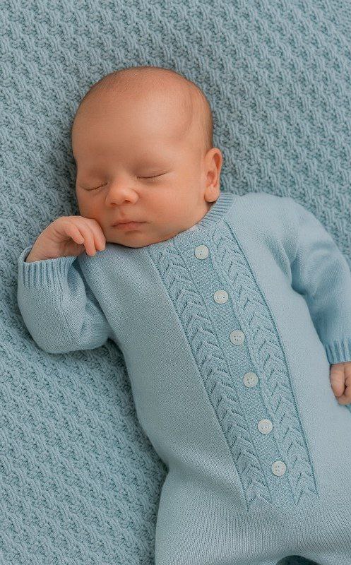 Kit Macacão Manta Cobertor Saìda Maternidade Tricot  Macacão com Botoes Menino Menina Bebê...