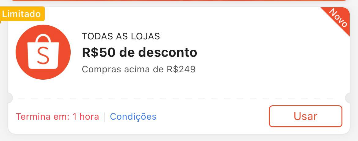 Cupom R$ 50 a partir de R$ 249 - Shopee