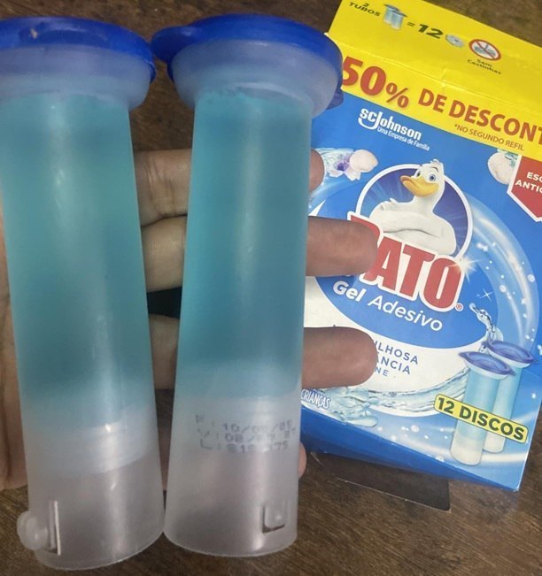 Pack Pato Desodorizador Sanitário Gel Adesivo 2 Refis Marine Limpeza Banheiro - 12 Discos