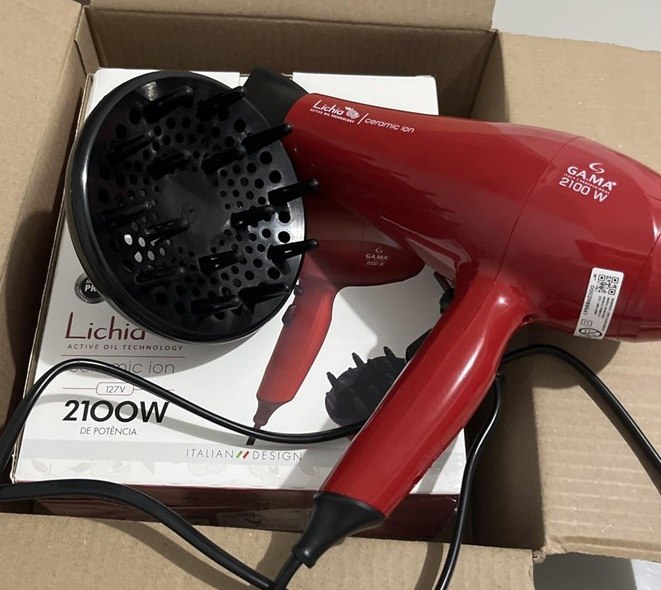 Secador Professional Lichia GAMA ITALY Ceramic Íon 2100W 2 Velocidades 3 Temperatura e Jat...