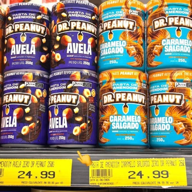 Dr. Peanut Pasta De Amendoim Avelã Com Whey Protein 250g