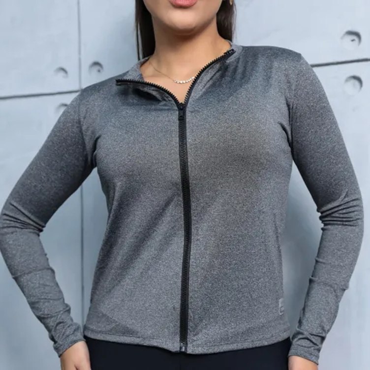 Casaco Fit Blusa Treino Proteção Solar Uv Corrida Academia 