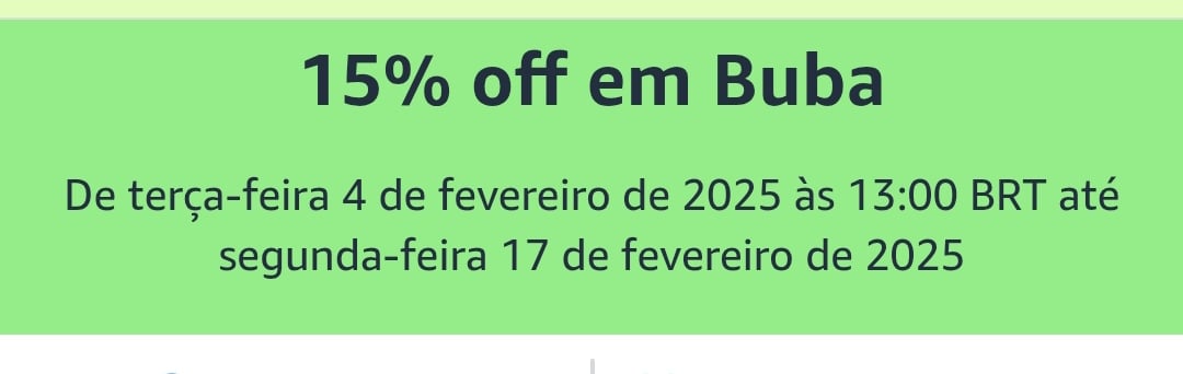 15% off em Buba