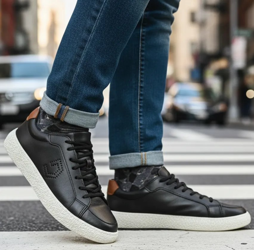 Sapatênis Democrata Denim Bora Casual Masculino Preto ou Bege - Num. 37 ao 43