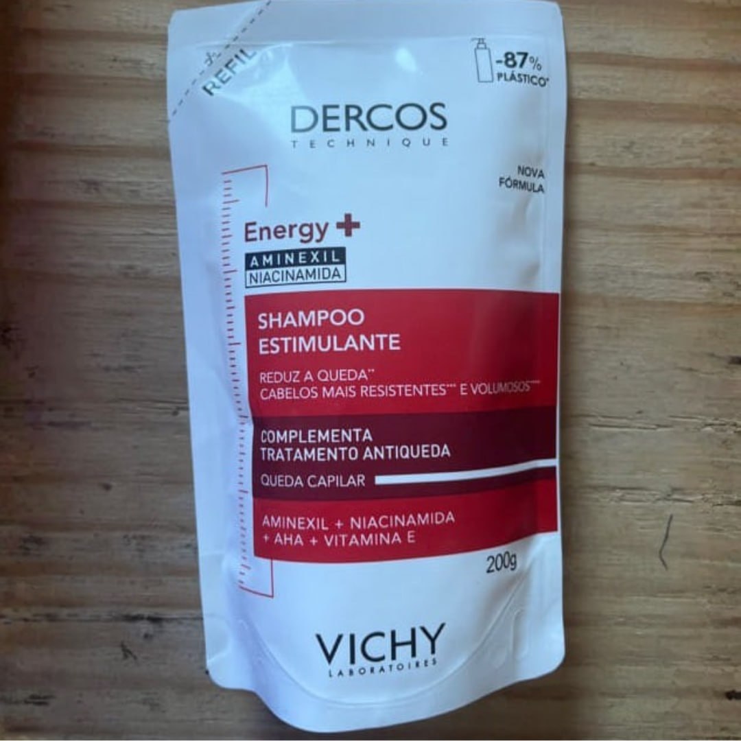 Vichy Dercos Energy+, Refil Shampoo Estimulante, Tratamento Antiqueda para Cabelos Fracos ...