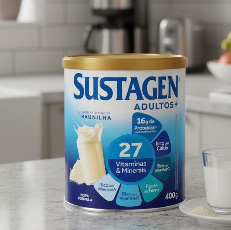 Sustagen N&E Complemento Alimentar Sustagen Adultos+ Sabor Baunilha - Lata 400G