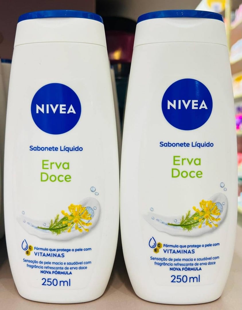NIVEA Sabonete Líquido Erva Doce 250ml, Limpeza Corporal, Pele Macia, Vitaminas, Equilíbri...