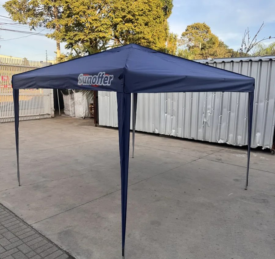 Tenda Sanfonada Gazebo Sunoffer 3x3m Articulado Aluminio Cobertura UV - Azul