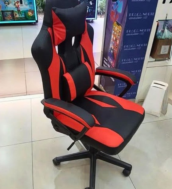 Cadeira Gamer Otello 100 Preto E Vermelho Material Do Estofamento Couro Sintético