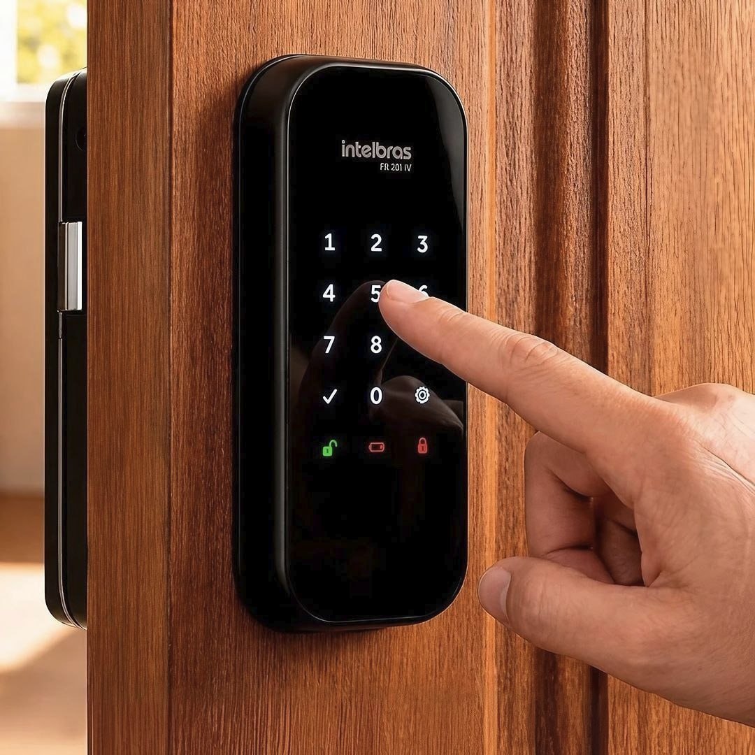 Fechadura Digital De Sobrepor Intelbras Fr 101 Preto