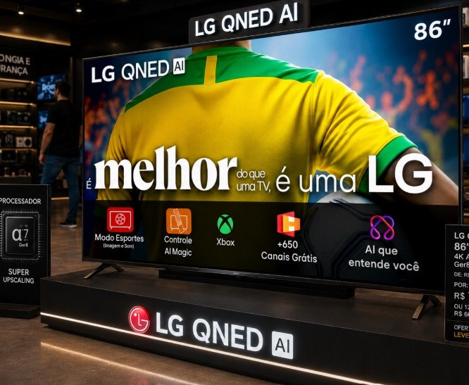 Smart Tv 4k 86 LG Qned73 Portal De Games Processador Ai 7 Ger8 4k Super Upscaling Google Cast Integrado Controle Ai Magic Webos 25 Modo Esportes Alerta De Esportes
