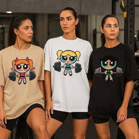 Camiseta Feminina 100% Algodão Meninas Super Poderosas Academia Fitness