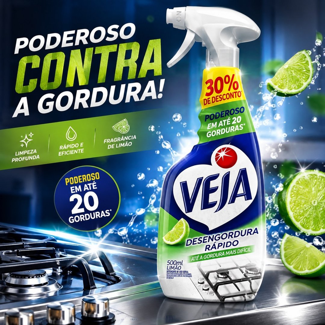 Veja Desengordura Rápido Limpador Spray Limão 500ml