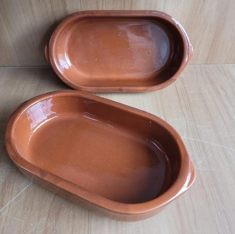 Assadeira Travessa Oval Cerâmica De Barro No0 Motta 24x13 Cm
